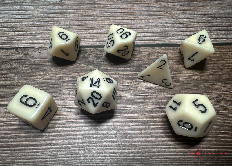 Chessex Ivory/black Polyhedral 7-Die Set