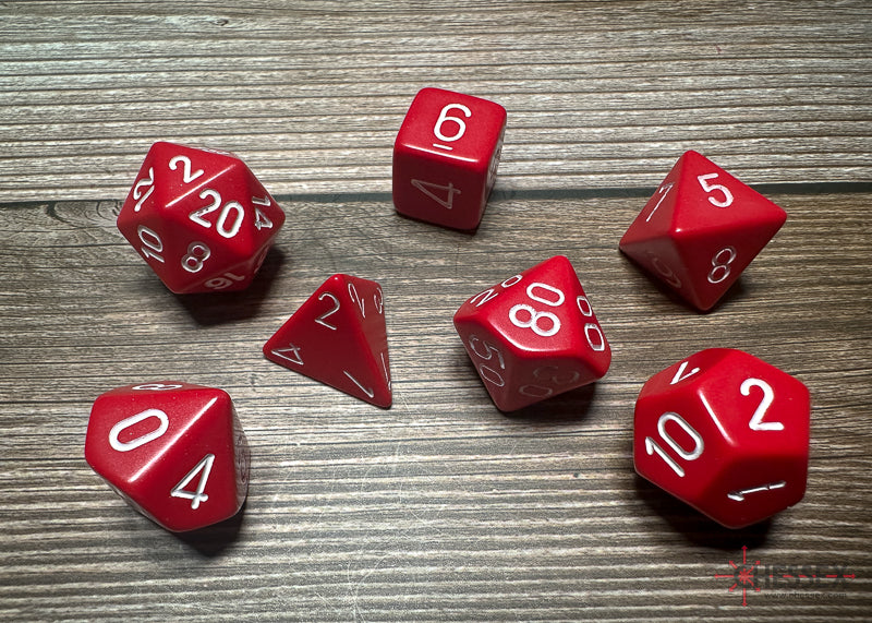 Chessex Red/white Polyhedral 7-Die Set