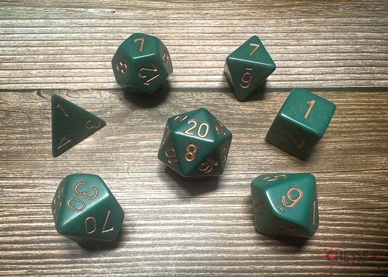 Chessex Dusty Green/copper Polyhedral 7-Die Set