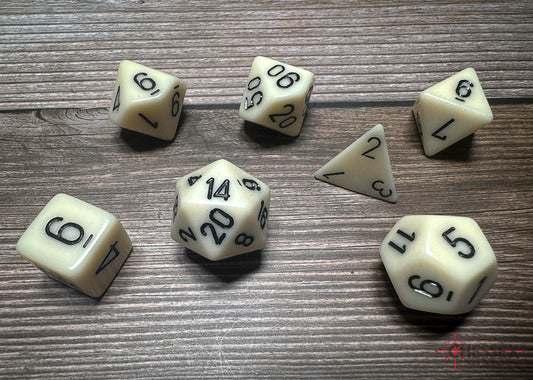 Chessex Ivory/black Polyhedral 7-Die Set