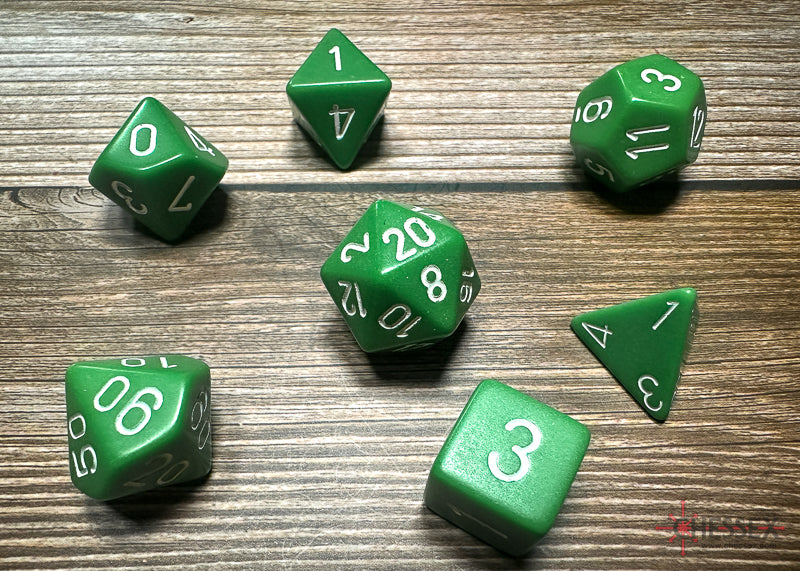 Chessex Green/white Polyhedral 7-Die Set
