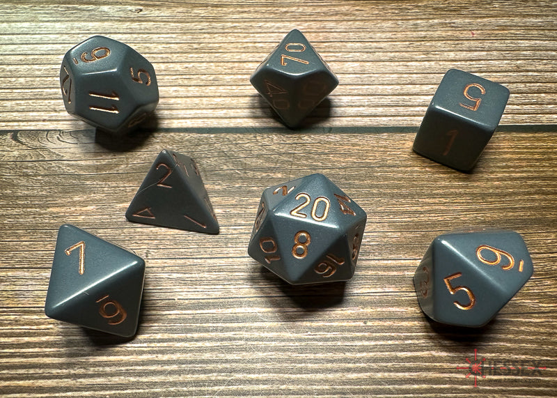 Chessex Dark Grey/copper Polyhedral 7-Die Set