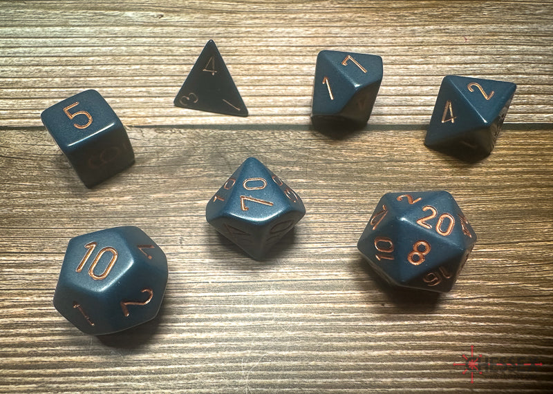 Chessex Dusty Blue/copper Polyhedral 7-Die Set