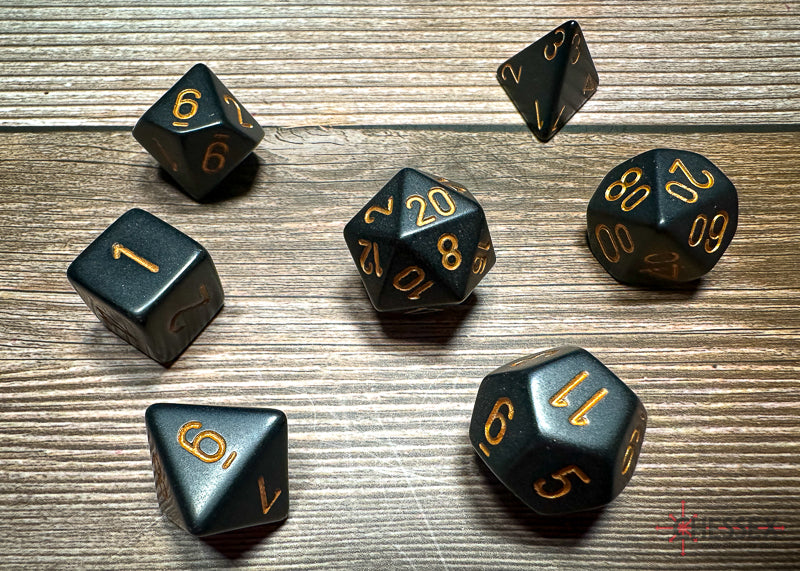Chessex Black/gold Polyhedral 7-Die Set