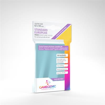 GAMEGENIC PRIME SLEEVES: STANDARD EUROPEAN (62 X 94 MM)